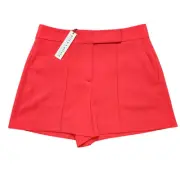 NWT Alice + Olivia Dylan High Waisted Pintuck Short Bright Poppy Size 6