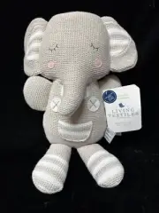 Elephant Plush Rattle Soft Lovey 13" NWT Living Textiles