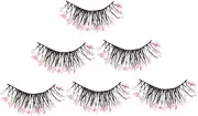 PACKOVE 3 Pairs Fluffy Glitter Eyelashes for Women Wispy False Eyelashes Extensions Lightweight Makeup Lashes for Stage Performance present for Friends and Family