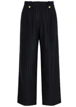 3.1 Phillip Lim Pinstripe Cropped Wool-blend Trousers - Black - 8 (UK12 / M) 8 (UK12 / M)