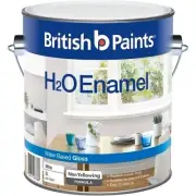 British Paints White Gloss H2O Enamel Paint - 2L