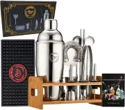 VENBEN SHOP Cocktail Shaker Set with Stand - Stainless Steel Bartender Kit