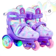 METROLLER Adjustable Kids Balance Roller Skates for Toddler Ages 3-6 Rainbow ...