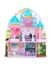 Olivia's Little World by Teamson Kids Princess Castle 12 Doll House Pink - Ages 3-7