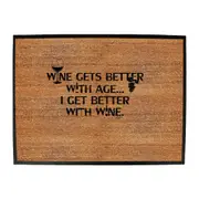 Alcohol Wine Gets Better With Age Get Better With Wine - Funny Novelty Doormat Man Cave Floor mat