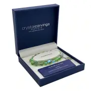 Crystal Carvings by Bramble Bay Green Aurora Glass Tree of Life Charm Bracelet Everyone is a Star