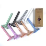 Double Edge Safety Razor + 5 DE Blades @Lilvio_Living, Choice of 10 Colours