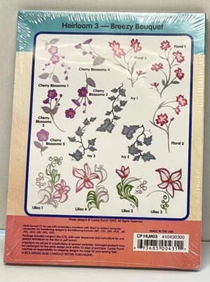 Cactus Punch Embroidery CD Multi Format 15 designs Sealed Breezy Bouquet HLM03