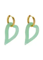 Sandralexandra Heart of Glass 18kt Gold-plated Hoop Earrings - Green ONE SIZE