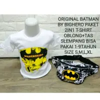 在飛比找蝦皮購物優惠-T 恤 2 合 1 男童蝙蝠俠 T 恤 Bighero 可穿