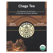 Buddha Teas, Organic Herbal Tea, Chaga, Caffeine Free , 18 Tea Bags, 0.95 oz (27 g)