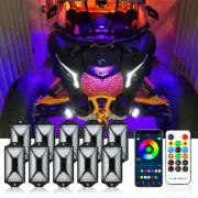 10X RGB LED Rock Light Signal Brake Underglow Neon Lamp For RZR Pioneer 500 1000