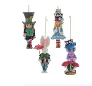 Kurt Adler Christmas Alice In Wonderland Hollywood Nutcracker Ornament Set4 2025