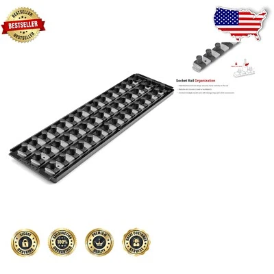 Lightweight Gray Socket Organization Set - 1/2 Inch Drive, 3 Rails Included