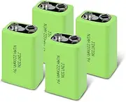 9V Rechargeable Batteries, NiMH 9V 220mAh, Long Lasting Power, Low self Discharge 9V Battery for Smoke Detector, Smoke Alarms,Fire Alarm（4-Packs）