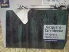 Green Jacquard Oval Tablecloth