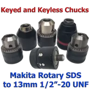 Makita Rotary SDS Plus to Drill Chuck Adapter 13mm 1/2″ DHR243 Keyed or Keyless