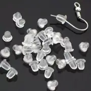 500 Pieces Clear Earring Backs Safety Rubber Earring Clutch Earring Pads For Wom