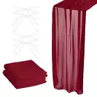 2Pcs 10Ft Chiffon Table Runner 28 x 120 Inch Rustic Gauze Tablecloth Wine Red