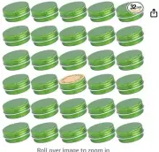 0.5 oz Screw Top Aluminum Tin Jar with Screw Lid and Blank Labels (Green - Pack