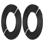 18 Gauge 3mm Wide Flat Wire, 16.4Ft 2 Roll Bendable Flat Bezel Wire, Black
