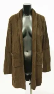 NEW BANANA REPUBLIC Womens Open Shawl Collar Ribbed Long Cardigan Sweater S NWT
