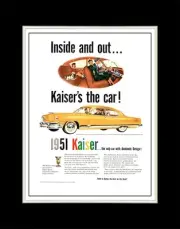 1951 Kaiser De Luxe 2 Door Sedan Inside and Out. Kaisers the Car - Matted 11x14
