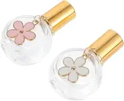 IWOWHERO Set of 2 Essential Oil Perfume Bottles Glass Diffuser Roller Bottles Leakproof Carrying Case for Travel Home