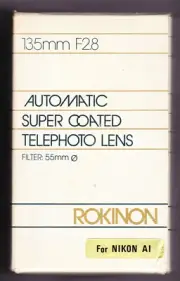 'AUTOMATIC SUPER-COATED TELEPHOTO LENS' 135mm F28 w/ filter lens for NIKON AI