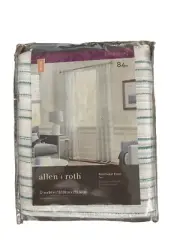 allen + roth 84” Teal Polyester Light Filtering Rod Pocket Single Curtain Panel