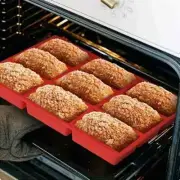 Mini Loaf Pan Silicone Mold 9 Cavity for Cake Bread Muffin Soap DIY 1pc