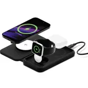 Cygnett MagTravel 15W 2-in-1 Wireless Charger - BlacK (CY5138WIRDE), MagSafe Qi2 Compatible,1M USB-C Cable, Perfect for Travel, 2 Years Warranty CY5138WIRDE