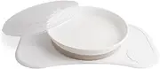 Twistshake Children's Plate with Suction Cup | Click-Mat Mini 31 x 17 cm + Baby Plate on Silicone | BPA | Non-Slip | from 6 Months White