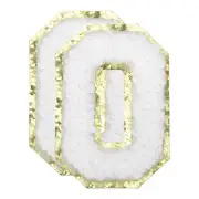 Chenille Letter Patches, 2Pcs Letter O Iron on Patches(White, 3.8 Cm/1.5")