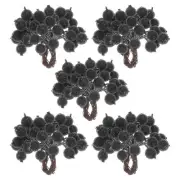 200-Pack Artificial Flower Stamen Kit, Mini Frosted Holly Berry Stems [Black]