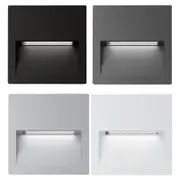 ZAC-4 LED Mini Square Recessed Wall Light Black/Grey/Silver/White
