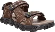[OutPro] Men's Leather Hiking Sandals Waterproof Lightweight Sports Sandals Open Toe Non-Slip Outdoor Sports Sandals for Summer