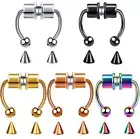 Magnetic Non-Piercing Fake Nose Rings Septum Segment Helix Club Clickers Punk S9