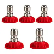 5 Pressure Washer Spray Tips Nozzles High Power Kit Quick Connect 1/4" 0 Degree