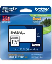 Brother P-Touch TZe Laminated Tape 36mm ( 1.4 inch) ‎TZe-261 White - Single Pack