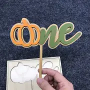 Pumpkin One Wooden Cake Topper - Pumpkin Sign First Birthday Cake Topper,Hallowe