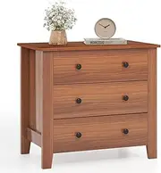 Giantex 3-Drawer Dresser, Wide Chest of Drawers, Modern Large Nightstand Closet Storage Organizer for Bedroom, Living Room, Hallway
