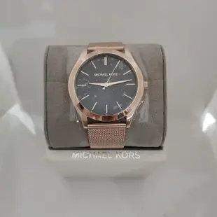 MICHAEL KORS MK8697黑色錶盤玫瑰金不銹鋼錶帶