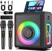 Karaoke Machine for Adults with 2 Wireless Microphones, Portable Bluetooth 5.3 K