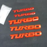 Red Glossy TURBO Metal Big Grille Emblem + 2x Sticker + 2x Small Badge Decal 4WD