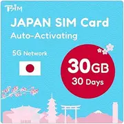 Japan SIM Card 30 Days 30GB | Auto Activating | Data Only | 5G Network with Tethering/Hotspot/Internet Sharing