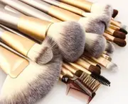 Makeup Brush Set Professional Wood Handle Premium Synthetic Material 24 PCS