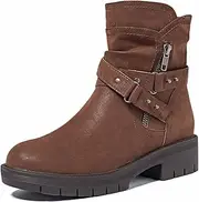 [RUUBUSINESS] Women's Ankle Boots Waterproof Low Heel Side-Zip Bootie Fashion Girl Boots…
