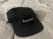 NWT Black Supreme Contour Stitch 5 Panel Camp Cap OSFA