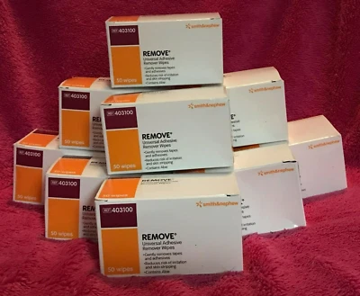 Lot of 10 Smith & Nephew REMOVE #403100 Adhesive Remover Wipe Boxes exp 2027 NEW